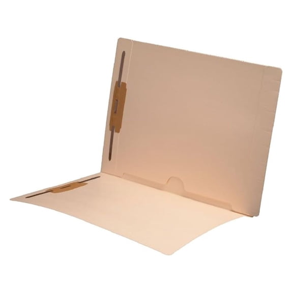 Manila File Folders Letter Size - 11pt Stock, Full Cut Tab & Back Pocket - Shelf Filing, Fasteners #1 & #3 - 50 Pack