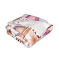 thumbnail image 3 of YFYANG Lightweight Warm Flannel Blanket, Watercolor Bohemian Leaf Pattern Throw Blanket for Bed, Sofa, Travel, Camping, 80"x60", 3 of 7