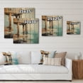 thumbnail image 4 of Designart "Perspective of the Coastal Pier I" Nautical & Beach Print on Natural Pine Wood, 4 of 5