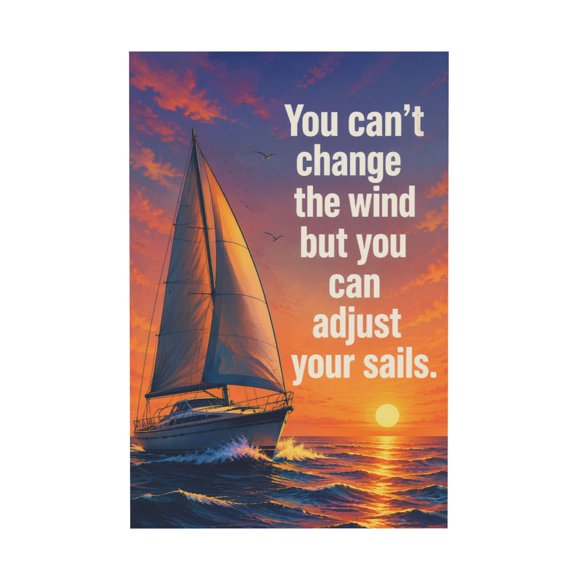 Sunset Galleon Nautical Typography Canvas Wall Art Motivational Maritime Decor For Office Or Home 16"x24 in