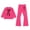 0-Hot Pink84, variant on Tiijoy Toddler Girls Casual Outfits Bow Crewneck Sweatshirt Flared Pants Set, Sizes 3-10