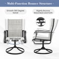 thumbnail image 3 of MRUAKA Patio Swivel Chairs Set of 2, Outdoor Dining Chairs Mid Back Padded All Weather Breathable Textilene Outdoor Swivel Chairs with Metal Rocking Frame for Lawn Garden Backyard Deck, Light Gray, 3 of 8