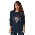 thumbnail image 3 of See You in Hell Skull Roses Tattoo Plus Size Long Sleeve Graphic Tee Shirt Brisco Brands 2X, 3 of 5