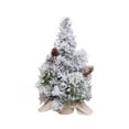 thumbnail image 1 of Christmas Tree Pre-lit Artificial Mini Flocked Tree Burlap Base Indoor Office Snow Flocked Tabletop Christmas Trees, 1 of 10