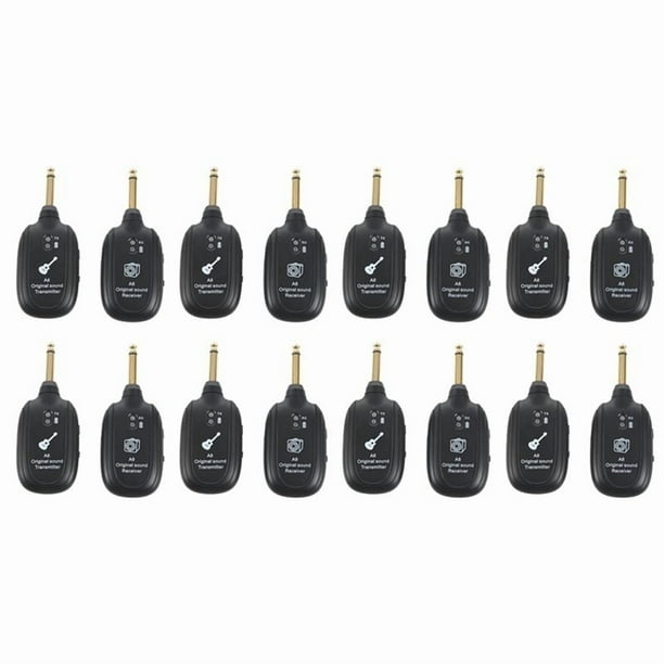 8X UHF Guitar Inalambrico Transmisor Receptor Incorporado Recargable