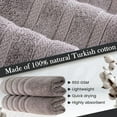 thumbnail image 2 of HALLEY Decorative Turkish Bath Towels Set, 2 Pieces - Highly Absorbent & Fade Resistant Fabric, 100% Cotton - Gray, 2 of 8