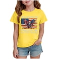 thumbnail image 2 of Yindaity 4th Of July Shirt for Girls Kids Boys Girls 4th of July Shirts American Flag Short Sleeve Tee Shirt Toddler Fourth of July Outfit(Yellow,11-12 Years), 2 of 4