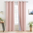 thumbnail image 2 of XWZO Total Blackout Curtains for Bedroom with Tiebacks, 100% Light Block Window Curtain Drape 2 Panels Set, Noise Reducing Privacy Curtain for Living Room, Blush Pink,38 x 84, 2 of 7
