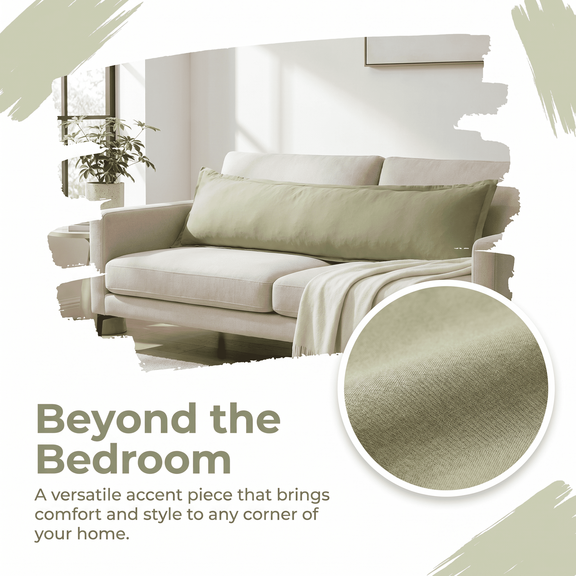 Unique Bargains 1 Pack Soft Cooling Cotton Pillow Covers Wrinkle Resistant Bean green B