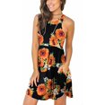 thumbnail image 1 of Robes d'Été Sans Manches Décontractées pour Femmes Robe Élastique avec Poches Tournesol avec Fond Noir TG, 1 of 6