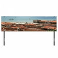 thumbnail image 3 of European Headboard, View of Central Lisbon Portugal with Rooftops and Sea Old Town Nostalgic City, Upholstered Decorative Metal Bed Headboard with Memory Foam, King Size, Multicolor, by Ambesonne, 3 of 4