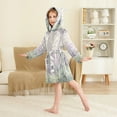 thumbnail image 4 of FORMRS Niños Bathrobe Unisex Hooded Robe Soft Plush Pajamas Sleepwear, Size 10-12T, Purple Deer, 4 of 7