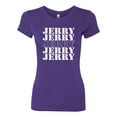 thumbnail image 2 of Wild Bobby Jerry Springer 90's TV Talk Show Host Jerry Jerry Chant Famous People Womens Slim Fit Junior Tee, Purple Rush, Small, 2 of 6