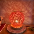 thumbnail image 4 of Lámpara de fragancia de ratán para electrodomésticos ionze, calentador de velas enchufable, lámpara de cera fundida, enchufe estadounidense, luces nocturnas (rosa), 4 of 7