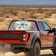 thumbnail image 3 of SEANATIVE Pickup Truck Rear Window Decal Perforated Vinyl See Through Graphic Sticker UV Protection Waterproof Easy Installation Universal Fit Automotive Decals, Boho Floral Dragonfly Blue, 3 of 7