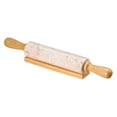 thumbnail image 2 of Creative Home Deluxe Natural Black Marble 18" Length Rolling Pin with Wooden Cradle and Handles, Black, 2 of 3
