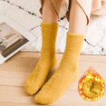 thumbnail image 6 of Dyfzdhu Womens Socks Autumn Winter Plus Velvet Padded Thermal Towel Socks Solid Color Long Cotton Socks, 6 of 8