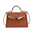 thumbnail image 3 of Bolso cuadrado pequeño portátil con cierre de textura, bolso de hombro clásico combinable para mujer, bolso de moda de PU, 3 of 6