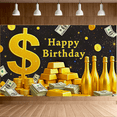 thumbnail image 6 of Gold Themed Wealthy Style Happy Birthday Banner Party Decoration Background Backdrop Photography Props for Birthday Parties Celebrations Photo Booths and Festive Events, 6 of 7