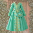 thumbnail image 4 of EnJoCho Girls Musli𝗆 Dress Islami𝖼 Abaya Girls Ramadan Musli𝗆 Dress Toddler Girls Long Sleeve Lace Embroidered Islami𝖼 Eid Abaya Prayer Dress Kids Kaftan Arabic, 4 of 6