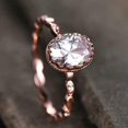 thumbnail image 6 of HeartsAndYou 1.6ct Engagement Ring for Women Oval Cut Moissanite Beaded Shank 18k Rose Gold Over Silver, 6 of 9