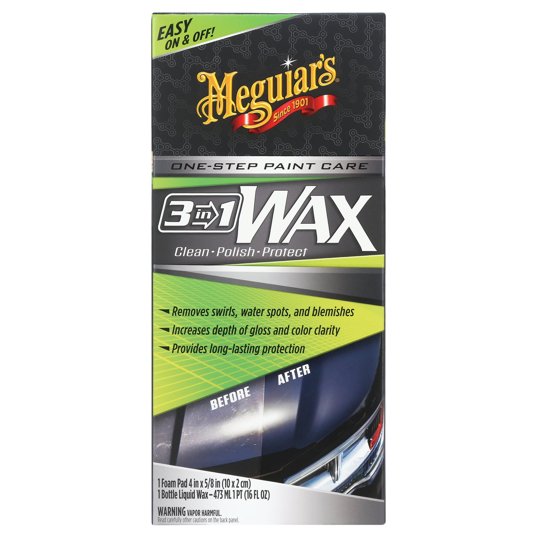 Meguiar's 3-in-1 Wax, G191016, 16 Oz - Walmart.com