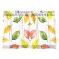 thumbnail image 7 of Yayeee Kitchen Curtains Tier Pair Light Filtering 27"x24" Rod Pocket Short Cafe Window Panel, Pink Colorful Leaves, 7 of 7