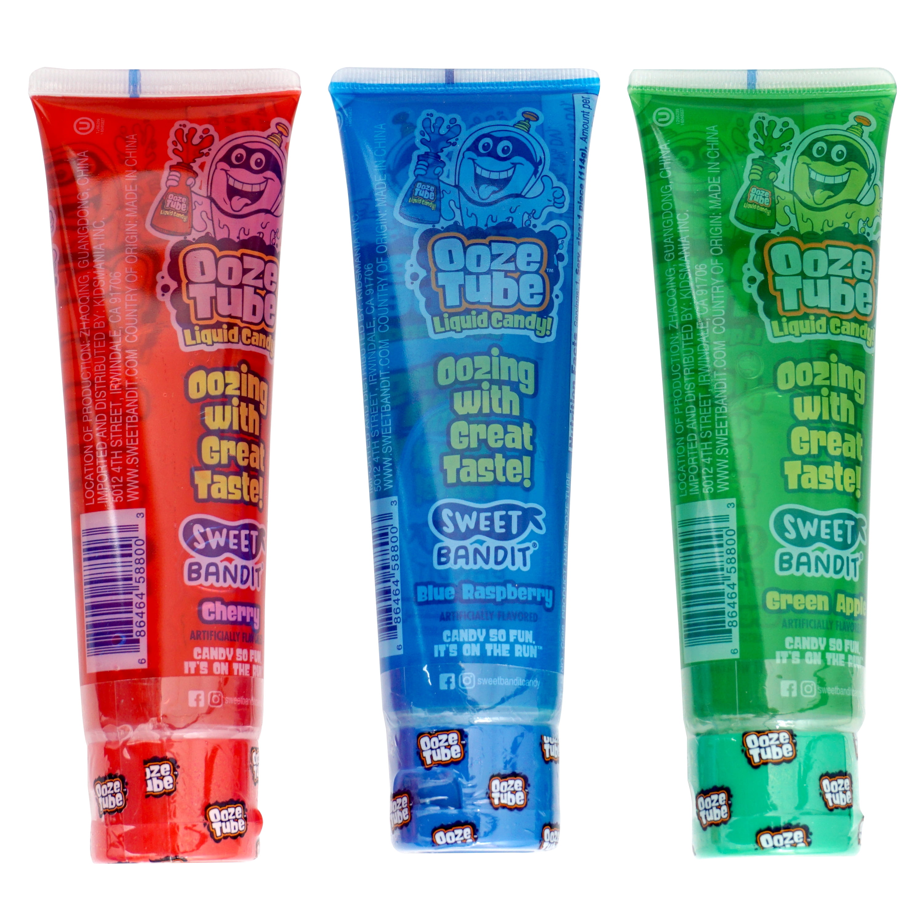 Kidsmania Ooze Tube Liquid Candy, Assorted Flavors, 4 Ounce Each
