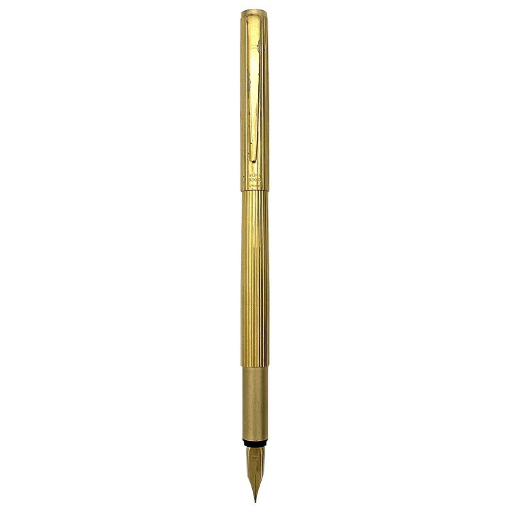 Authenticated Used Montblanc Fountain Pen Gold YG 585 K14 Engraved