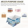thumbnail image 6 of Yayeee Collapsible Storage Bin with Lid Fabric Closet Decorative Basket with Handles, Crystal Ocean, 6 of 7
