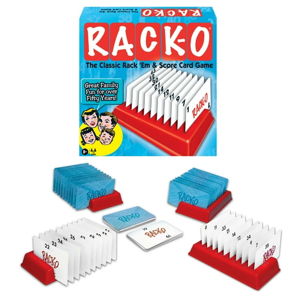 Rack-O Retro Game by Winning Moves Games USA, Classic Tabletop Game Enjoyed by Families Since the 1950's! Ages 8 , 2-4 Players (6122) C40