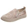 thumbnail image 1 of Zapatos de mujer, novedad de verano 2022, malla plana, Color sólido, boca baja, punta redonda, tacón plano, color albaricoque/negro, zapatos planos para mujer 35-4038 Gao Jinjia LED, 1 of 2