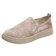 thumbnail image 1 of Zapatos de mujer, novedad de verano 2022, malla plana, Color sólido, boca baja, punta redonda, tacón plano, color albaricoque/negro, zapatos planos para mujer 35-4035 Gao Jinjia LED, 1 of 2