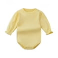 thumbnail image 2 of PIWHJQK Newborn Bodysuit Kids Solid Long Sleeve Summer Breathable Infantborn Cotton Infant Outfits, 2 of 5