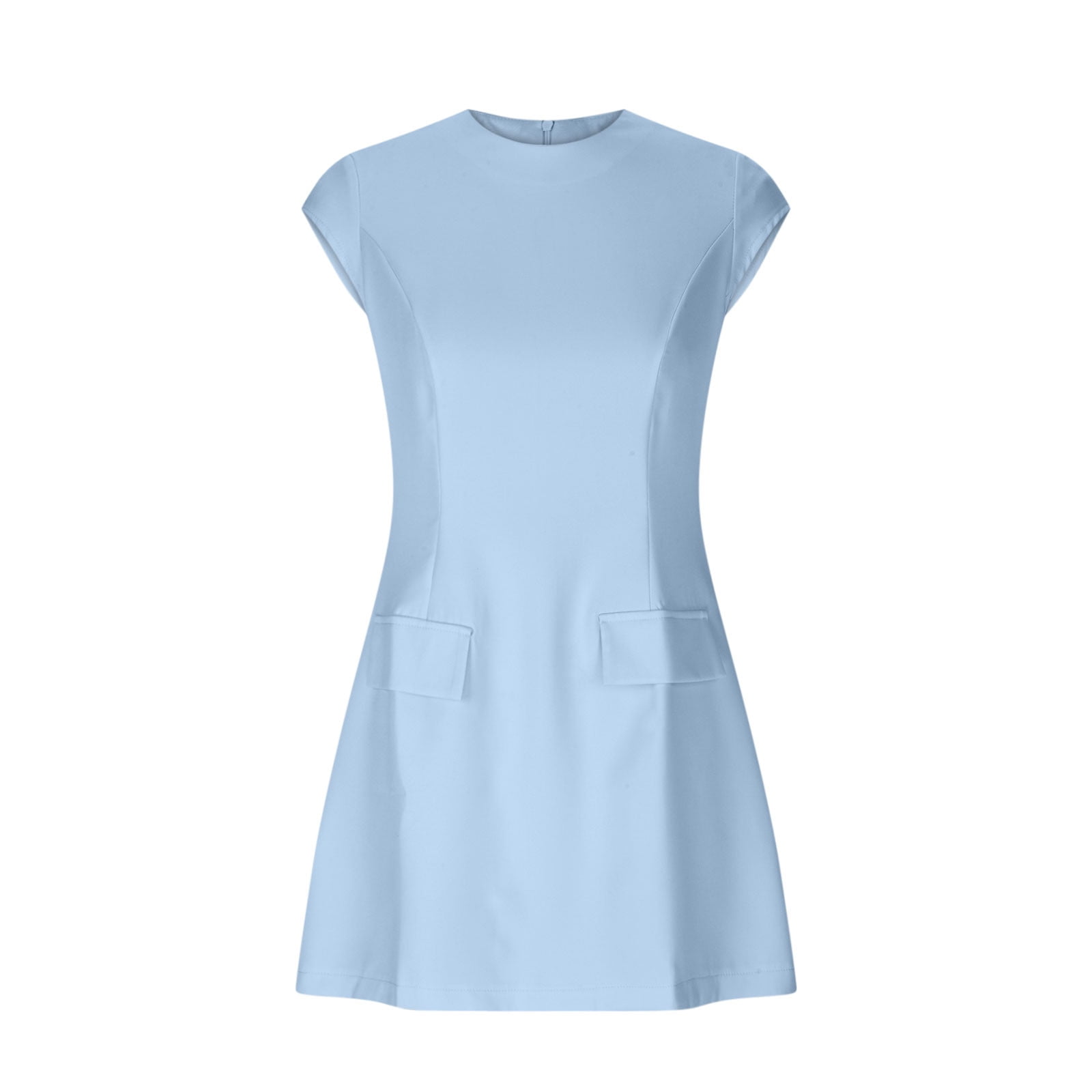 Hvot&aat Women's Wear to Work Dress Elegant Summer Cap Sleeve A Line Mini Dress for Office Lady Casual