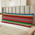 thumbnail image 6 of Disketp Mexican Serape Blanket Stripes Print Body Pillow Cover - Super Soft 20x54 Body Pillow Case,Long Side Hidden Zipper, 6 of 8
