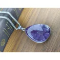 thumbnail image 2 of ROYALGEMSTONE Natural Amethyst Teardrop Pendant Necklace, Sterling Silver Chain Purple Crystal, 2 of 2