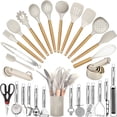 thumbnail image 6 of Kitchen Utensils Set- 35 PCs Cooking Utensils with Grater,Tongs, Spoon Spatula &Turner Made of Heat Resistant Silicone and Wooden Handles Kitchen Gadgets Tools Set for Nonstick Cookware, 6 of 6