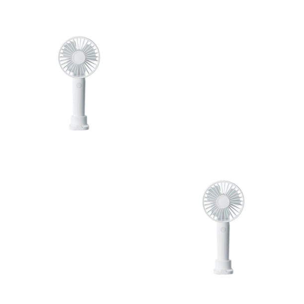 Injueey Ventilador portátil 1200mAh Mini escritorio USB Aire acondicionado 3 velocidades con soporte para teléfono Refrigerador para acampar Blanco 2Conjunto