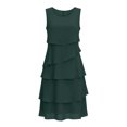 thumbnail image 7 of Eawtki Women's Scoop Neck Sleeveless Mini Dress Multi Tier Chiffon Ruffle Hem Loose Fit Casual Summer Wedding Guest Shift Dress, 7 of 7