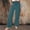 A02 Mint Green, variant on Linen Wide Leg Pants for Women High Waisted Drawstring Trousers Cotton Blend Loose Fit Bottoms with Patch Pockets Summer Boho Beach Wear