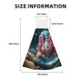 thumbnail image 3 of Kdxio Bubbles Axolotl Fantasy Hand Towel with Loop Hanging Towel Absorbent Tie Towels for Kitchen Tea Bar Bathroom Decor, 3 of 7