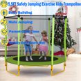 thumbnail image 3 of iRerts 65" Trampoline for Kids Toddlers Boys Girls, Small Trampoline with Basketball Hoop, Rubber Ball and Safety Enclosure Net, Kids Mini Trampoline for Indoor Outdoor Birthday Gifts for Kids Age 1-8, 3 of 7