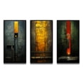 thumbnail image 2 of Designart "Indigo Stairway Minimal Grace II" Modern Geometric Framed Wall Art Set Of 3 - Gold Abstract Geometric Frame Canvas Set For Living Room Decor, 2 of 6