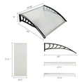 thumbnail image 2 of 40'' ×32''Awning for Door Entrance, Window Awnings Exterior, Polycarbonate Cover Aluminum Brackets, UV Rain Snow Proof Canopy for Front Door Patio Outdoor, Clear Board & Black Holder, 2 of 9