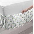 thumbnail image 2 of Circus Bed Skirt, Trained Show Dog Funny Pattern with Stars Continuous Childish Cartoon, Elastic Bedskirt Dust Ruffle Wrap Around for Bedding Decor, 4 Sizes, White Blue and Yellow, by Ambesonne, 2 of 2