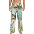 thumbnail image 2 of Goofa Watercolor Palm Tree Printed Soft Pajama Pants for Men, Wide Leg Comfy Casual Lounge Yoga Pants-Large, 2 of 9