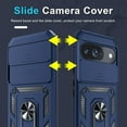 thumbnail image 3 of Compatible with Google Pixel 9/9 Pro Case Built in Slide Camera Lens Cover+Screen Protector+Finger Ring Holder Kickstand,Heavy Duty Shockproof Full Body Phone Cover,2024 Blue, 3 of 16