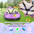 thumbnail image 3 of Farmdex 12 Vot Ride on Toys for Toddlers Ride on Bumper Car with Remote Control, Baby Bumper Car W/ 360 Degree Spin, LED Colorful Lights, Five-Point Seat Belt, Purple, 3 of 10
