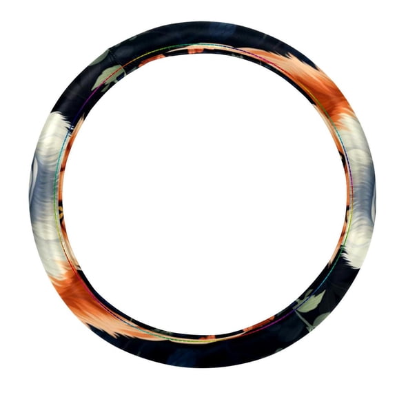 Fox 14.5 Inch Printing PVC Leather Steering Wheel Cover Car Wheel Covers Auto Accessories